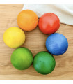 Large Rainbow Wooden Balls Set (6 units)